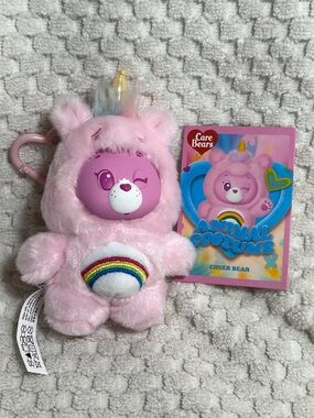 Miniso Care Bears Cheer Bear Pink Vinyl Face  Plush Pendant